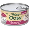 OASY 85 gr Oasy Natury Sfilaccetti di Carne in Brodo di Cottura Alimento Completo Cibo Umido per Gatti Adulti Gusto Pollo con Manzo