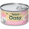 OASY 85 gr Oasy Natury Sfilaccetti di Carne in Brodo di Cottura Alimento Completo Cibo Umido per Gattini Gusto Pollo con Uova