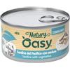 OASY 85 gr Oasy Natury Sfilaccetti di Pesce in Brodo di Cottura Alimento Completo Cibo Umido per Gatti Adulti Gusto Sardine del Pacifico con Verdure