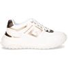 GUESS Sneaker In Ecopelle E Tessuto Bianco Oro Marrone - Donna - Bianco Oro Marrone