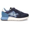 SUN68 Jaki Solid Sneaker In Pelle E Tessuto Navy Blu - Uomo - Navy Blu