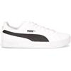 PUMA Smash Vulc Sneaker In Ecopelle Bianco Nero - Uomo - Bianco Nero