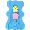 Vaguelly Tappetino da bagno per bambini, antiscivolo, con comoda spugna, 48 x 29 x 4 cm, per neonati e bambini, con bordi imbottiti e poggiatesta per un bagno sicuro