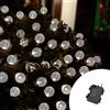 Wisdom Catena decorata con 60 Perle a Led Bianco Freddo 9 metri cavo verde a batteria Wisdom