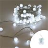 Wisdom Catena decorata con 60 Perle a Led Bianco Freddo 9 metri cavo trasparente a batteria Wisdom