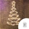 Wisdom Albero di Natale luminoso da parete 150 Led luce decorativa 122cm Bianco Caldo a batteria Wisdom