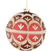 Bizzotto Sfera di Natale Beloved D 150 Mm Vetro Rosso con Brillanti e Perle
