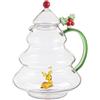 Bizzotto Teiera di Natale Lavish con Renna H 20,5 Cm D 14,5 Cm Vetro con Scatola Regalo