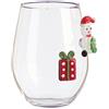 Bizzotto Bicchiere Lavish Pupazzo e Regalo di Natale H 12 Cm D 9,2 Cm Vetro con Scatola Regalo