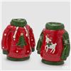 EDG Enzo De Gasperi Contenitore Maglione di Natale Ass. H 23,5 Cm L 21,5 Cm L 13 Cm Green Red 1 Pz