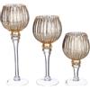 Bizzotto Set 3 Portacandele Sheila Natale Calice Oro