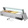 VEVOR Scaldavivande Commerciale 4 Contenitori da 1/2, Contenitore Riscaldante Elettrico in Acciaio Inox da 1,5 kW con Coperchio in Vetro Set di Scaldavivande per Catering, Ristoranti Feste