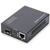 DIGITUS 10 Gigabit convertitore multimediale RJ45 / SFP supporta 1G, 2.5G, 5G e 10G, 12V, 5W, RJ45/SFP+ - 10 Gigabit, SFP