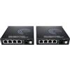 Elfcam® - Confezione da 2, Convertitore Fibra Ottica Ethernet, Modulo SFP Integrato, L'estensione Della Rete Fino a 20KM, Tramite il Cavo in Fibra Ottica SC Monomodale (2 X 4 Porta RJ45)