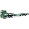 Herpa Modellino camion Volvo FH GL XL 2020 autoarticolato con semirimorchio ribassato Kübler, miniatura in scala 1:87, pezzo da collezione, Made in Germany, plastica