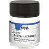 KREUL 77579-50 ml Vernice acrilica metallizzata bianco perla, vernice acrilica a base d'acqua con effetto metallizzato, copertura cremosa, asciugatura rapida e impermeabile