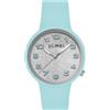 RF DISTRIBUTION Srl NELQUIEORA OROLOGIO IN SILICONE ANALOGICO QUADRANTE SILVER CINTURINO AZZURRO