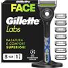 Gillette Uefa Champions League Special Edition Gillette Labs Rasoio a Mano Libera con Barra Esfoliante, 1 Manico + 8 Lamette di Ricambio, Include Base Magnetica Premium