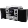 Soundmaster MCD5600 Impianto stereo con giradischi DAB+ lettore CD a doppia cassetta USB MP3 Bluetooth codifica digitalizzazione Collegamento antenna 75 Ohm, colore: nero