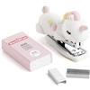 Back2Fun - Mini cucitrice per bambini in gomma morbida con 400 graffette n. 10, design divertente e compatto, regalo scolastico originale, cancelleria carina per bambini, ragazze e uso quotidiano a