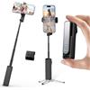 yAyusi Estensibile Mini Selfie Stick Treppiede con Telecomando, Treppiede Portatile Tascabile per iPhone, Piccolo Compatto Telefono Selfie Stick per Vlog/Registrazione Video/Streaming Live (Nero)