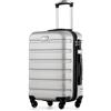 COOLIFE Valigie Valigia Trolley rigido ultraleggero e capiente,Chiusura a combinazione laterale con TSA, 4 ruote per facilitare il trasporto (Argento, 56cm)