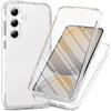 RonRun Cover Samsung Galaxy A36 5G/Galaxy A56 5G Transparent Case con Protezione per Schermo Incorporata, Trasparente AntiGraffio Antiurto Doppia Protettiva Custodia - Transparent