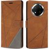 SONWO Cover per Honor Magic7 Lite 5G, Flip Custodia in PU Pelle, Cover a Libro Portafoglio con Slot per Schede e Supporto Stand per Honor Magic7 Lite 5G, Marrone