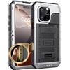 Beeasy Cover per iPhone 16 Pro Max IP68 Impermeabile Custodia Militare Antiurto Resistente 360° Metallo Armor Protezione Schermo Integrata Rugged Robusta Indistruttibile Subacquea Antipolvere Argento