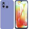 ARRYNN Custodia per Xiaomi Redmi 12C / Redmi 11A 4G (6.71) Cover + Pellicola Protettiva Vetro Temperato,Liquid Silicone TPU Case Cover per Xiaomi Redmi 12C / Redmi 11A 4G - Viola2