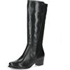 CAPRICE Stivali da donna con tacco a blocco gambale elasticizzato, Marrone (Cognac Comb), 37,5 EU
