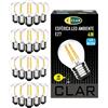 CLAR - Lampadina Vintage LED E27 4000K, Luce Naturale, 4W (Pack 20)