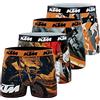 KTM by Freegun Boxer Uomo, Mutande Uomo microfibra, traspirante, elasticizzato, set di 4, Arancione, Nero, Grigio, Bianco, Taglie M