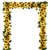 DearHouse Confezione da 3 ghirlande di girasoli artificiali in seta, con foglie verdi, per matrimoni, tavoli e decorazioni per la casa