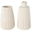 Boltze Esko - Set di 2 vasi da fiori in ceramica, diametro circa 8,5 cm, senza fiori, stile scandinavo, colore: beige opaco