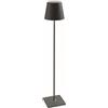 Zafferano, Lampada Poldina XXL, Lampada da Terra Ricaricabile e Senza Fili con Controllo Touch, Adatta per Salotto ed Esterni, Dimmer, 2700-3000 K, Altezza Regolabile 69-150 cm, Colore Grigio Scuro