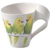 Villeroy & Boch NewWave Caffè Tazza da Caffè Pappagallini, Porcellana Premium, Verde/Multicolore, 300 ml