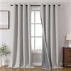 Joydeco, Set di 2 pannelli di tende 100% oscuranti e termiche, adatte per la protezione della privacy, 304,8 cm di lunghezza (132 x 304,8 cm (larghezza x lunghezza), bianco-grigiastro)