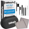 Udivita Kit Pulizia Apparecchi Acustici 9in1 - Uditools Set Accessori con Spazzole Scovolino Filo Ultra-Slim e Magnete Estrai-Batterie - Custodia Tascabile - Compatibile con Protesi BTE RIC ITE e Auricolari