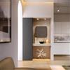 DEGHI Cappottiera reversibile 135x200h cm antracite opaco e rovere bianco - Judith