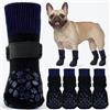 PUMYPOREITY 2 Paia Calzini Natale Gatti, Calzini Cani Piccoli Protezioni Zampe Ferite Calze Inerno Regolabili Calze Recupero Ferite Dopo l'Operazione all'Alluce(Blu, S)