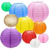 UGBO Cinesi Lanterne di Carta Colorate da Appendere 20 Pz Cinese Lanterna di Carta da Esterno Lanterne Rotonde Paralumi per Decorative Matrimonio Home Compleanni Feste 9 Colori (4, 6, 8, 10)