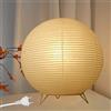 Leikurvo Lampada da tavolo in carta di riso, lampada da tavolo bianca, lampada da comodino, lampada da tavolo, paralume con attacco E14, interruttore e lampadina, lampada a sospensione rotonda, 1,8 m, cavo H