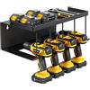 Nomiou Portautensili da parete a batteria, trapano a percussione, 4 slot Heavyduty, trapano elettrico, montaggio a parete, scaffale, cacciaviti, organizzazione portautensili