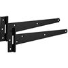 XFORT Confezione Di 2 Cerniere A T In Metallo Con Cerniere A T Verniciate A Polvere Resistenti Alle Intemperie E Alla Ruggine, Ideali Per Portoni E Porte Di Fienili Per Esterni (Coppia) (Nero-250 mm)