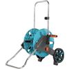 GARDENA CleverRoll M: avvolgitubo con una capacità di sino a 60 m, particolarmente stabile, con clip per la conservazione delle lance, nipplo antigocciolio, lato manovella selezionabile (18511-20)
