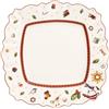 VILLEROY & BOCH Toy's Delight Piatto Piano Quadrato Bianco 28cm Tavola Natale