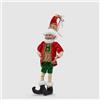 EDG Enzo De Gasperi Figura Elfo in Stoffa 63cm Rosso e Verde Decorazione Natalizia