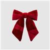 EDG Enzo De Gasperi Fiocco Piccolo Imbottito in Velluto Bordeaux 25x21cm Decorazione Natalizia