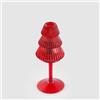 EDG Enzo De Gasperi Portacandela Pino Calice 19x8cm Rosso Vetro